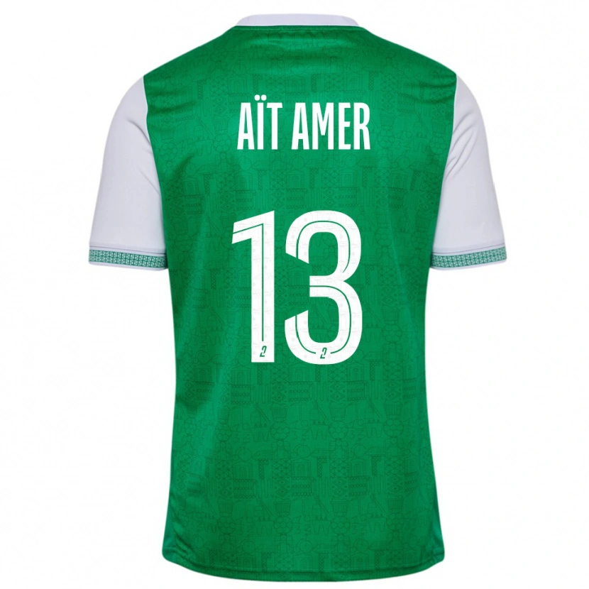 Danxen Kinder Rayan Aït Amer #13 Grün Weiß Heimtrikot Trikot 2025/26 T-Shirt Schweiz