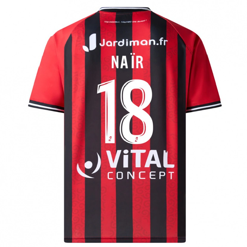 Danxen Kinder Sohaib Naïr #18 Rot Schwarz Heimtrikot Trikot 2025/26 T-Shirt Schweiz