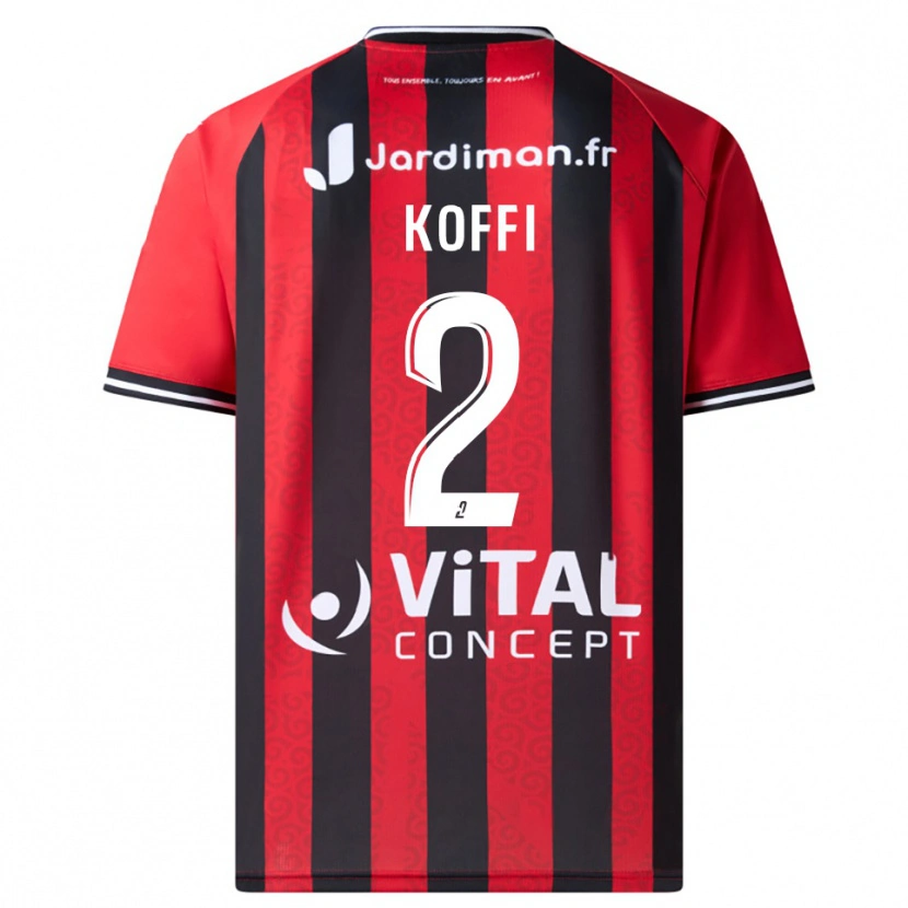 Danxen Kinder Erwin Koffi #2 Rot Schwarz Heimtrikot Trikot 2025/26 T-Shirt Schweiz