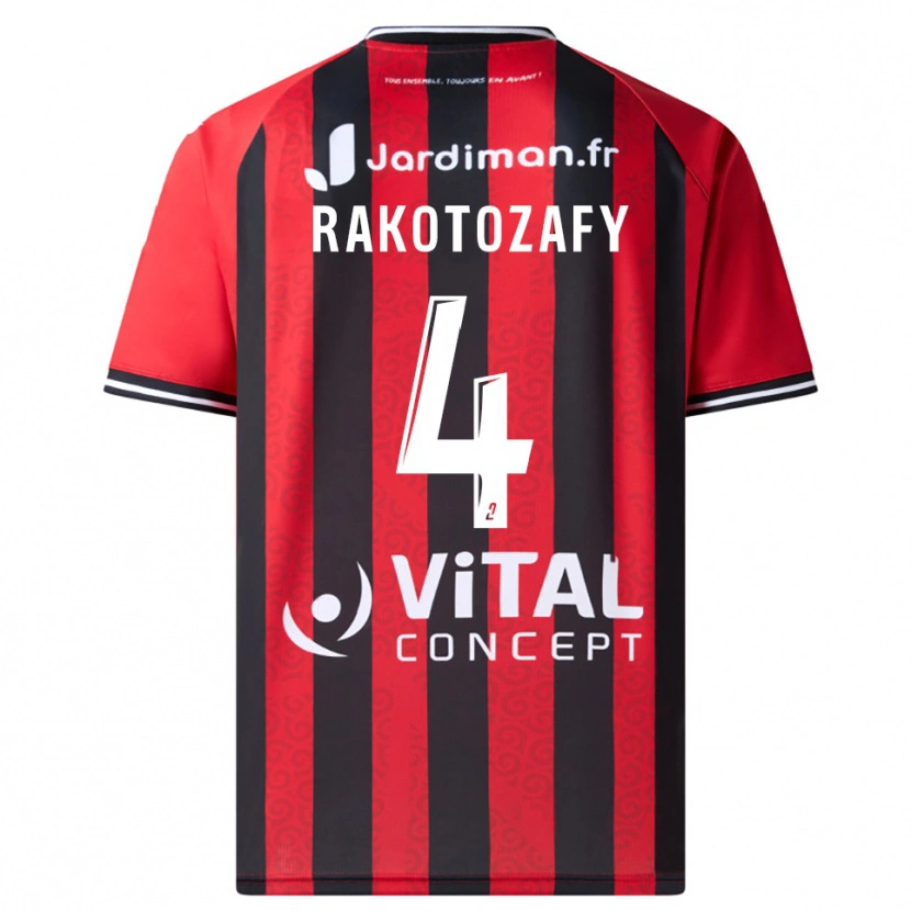 Danxen Kinder Lucas Rakotozafy #4 Rot Schwarz Heimtrikot Trikot 2025/26 T-Shirt Schweiz