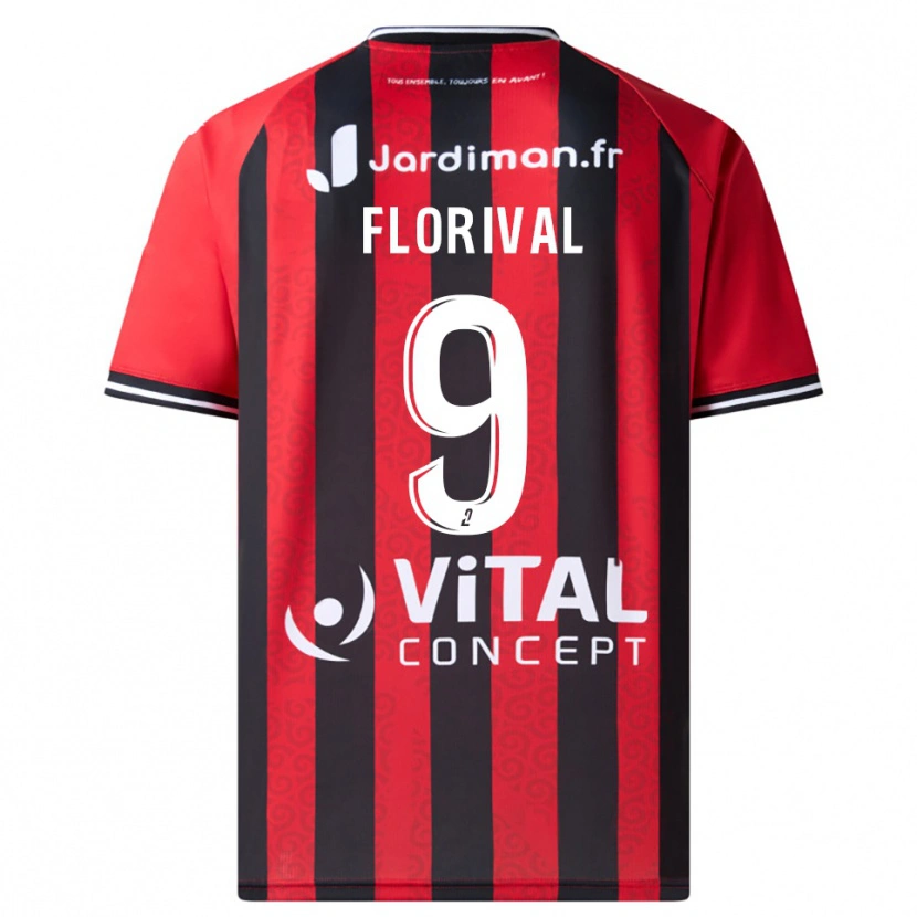 Danxen Kinder Nicolas Florival #9 Rot Schwarz Heimtrikot Trikot 2025/26 T-Shirt Schweiz