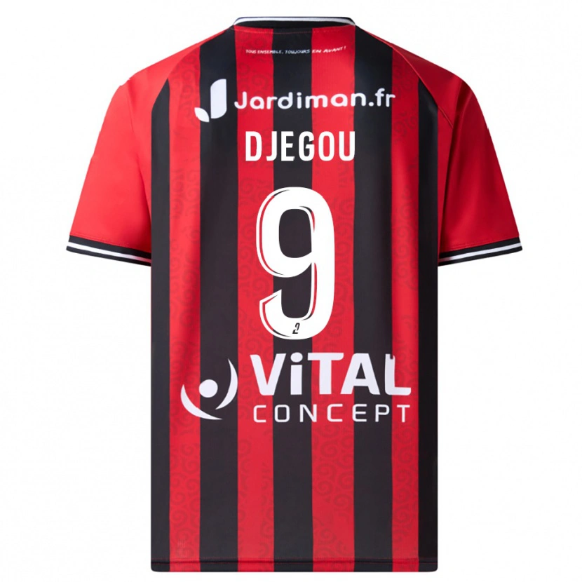 Danxen Kinder Jean-Yves Djegou #9 Rot Schwarz Heimtrikot Trikot 2025/26 T-Shirt Schweiz