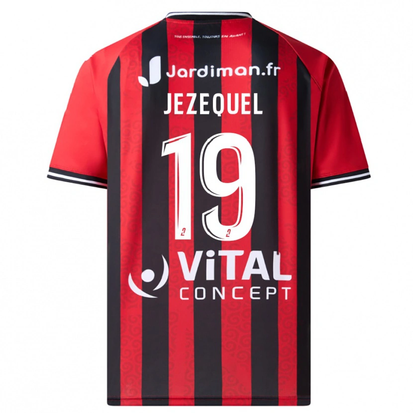 Danxen Kinder Emmy Jezequel #19 Rot Schwarz Heimtrikot Trikot 2025/26 T-Shirt Schweiz
