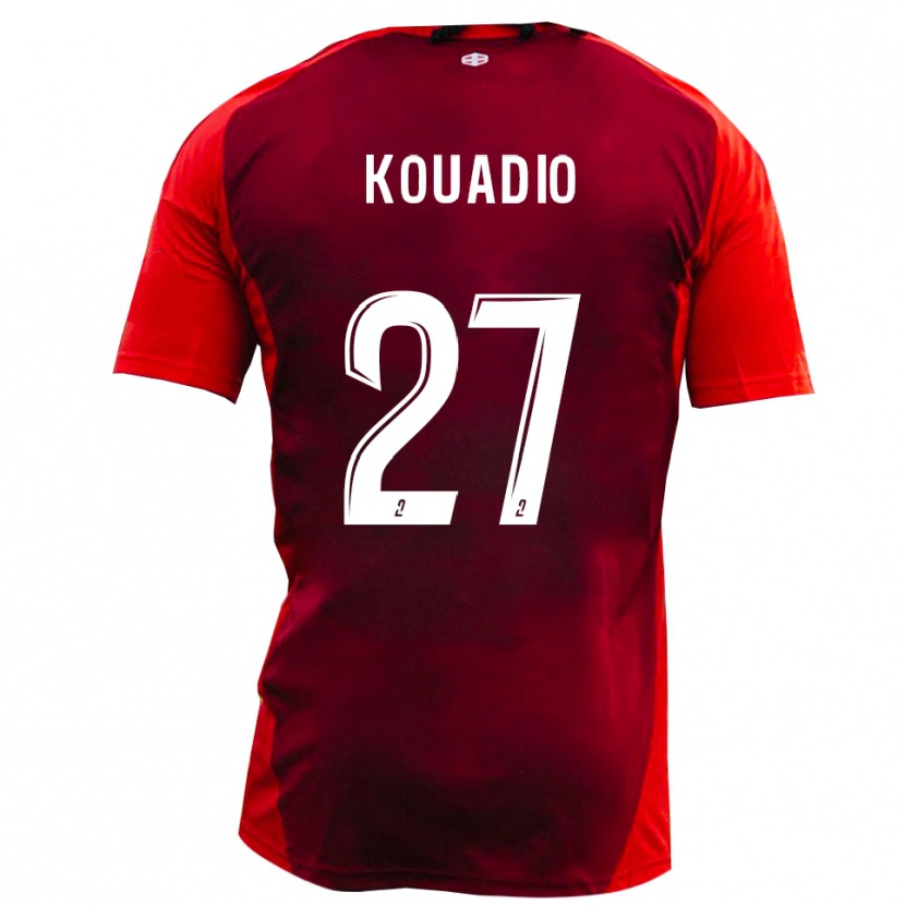 Danxen Kinder Julien Kouadio #27 Rot Burgund Heimtrikot Trikot 2025/26 T-Shirt Schweiz