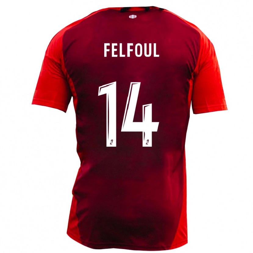 Danxen Kinder Wassim Felfoul #14 Rot Burgund Heimtrikot Trikot 2025/26 T-Shirt Schweiz