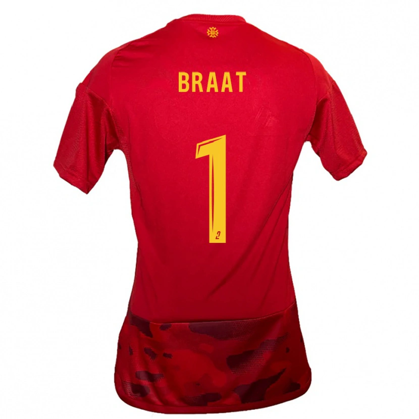 Danxen Kinder Quentin Braat #1 Rot Gelb Heimtrikot Trikot 2025/26 T-Shirt Schweiz
