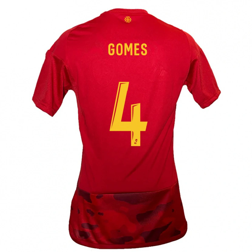 Danxen Kinder Paul Gomes #4 Rot Gelb Heimtrikot Trikot 2025/26 T-Shirt Schweiz