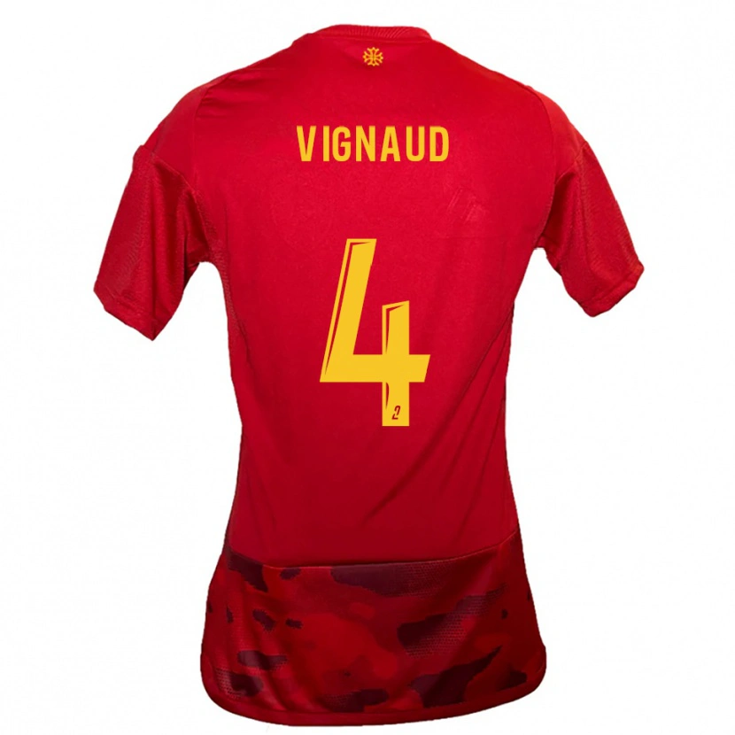 Danxen Kinder Emile Vignaud #4 Rot Gelb Heimtrikot Trikot 2025/26 T-Shirt Schweiz