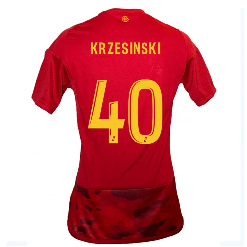 Danxen Kinder Clément Krzesinski #40 Rot Gelb Heimtrikot Trikot 2025/26 T-Shirt Schweiz