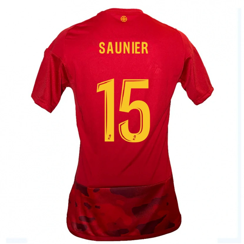 Danxen Kinder Océane Saunier #15 Rot Gelb Heimtrikot Trikot 2025/26 T-Shirt Schweiz