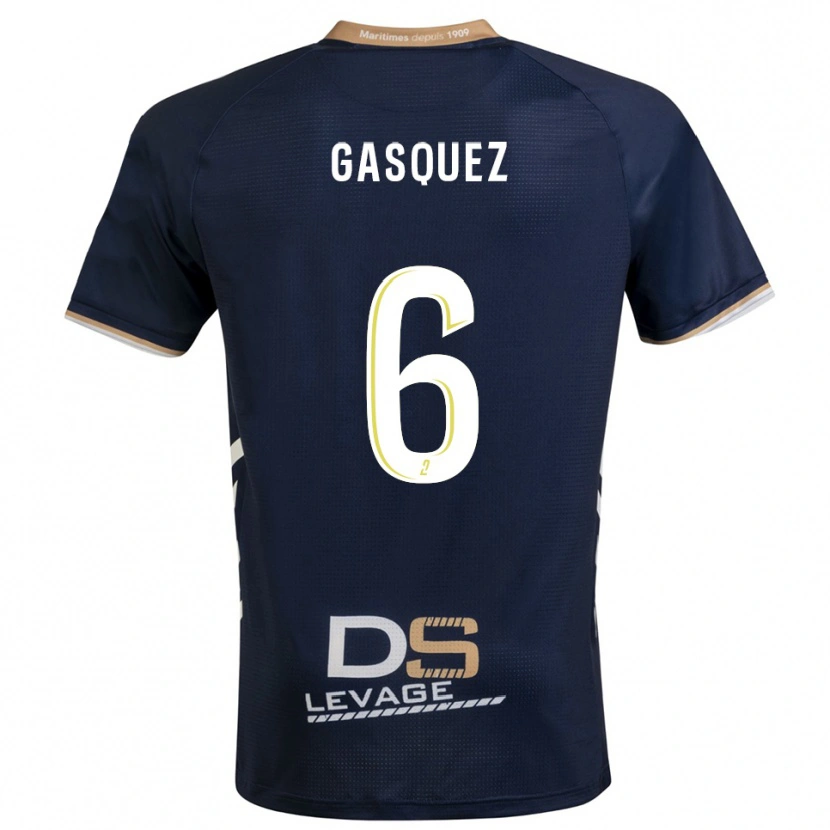 Danxen Kinder Isaac Gasquez #6 Marine Gold Heimtrikot Trikot 2025/26 T-Shirt Schweiz