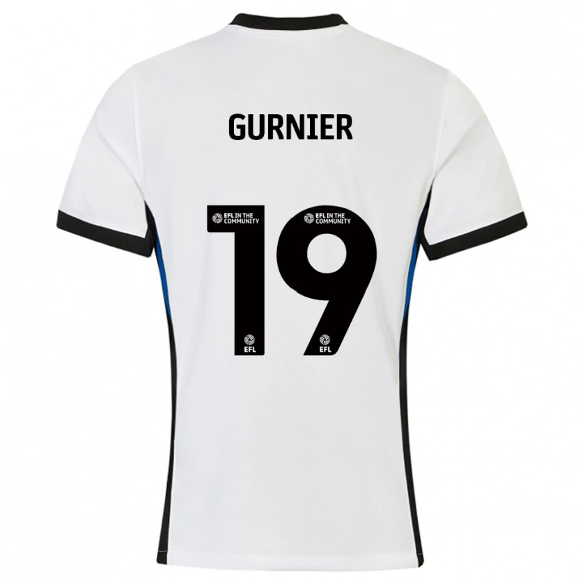 Danxen Kinder Aurelien Gurnier #19 Weiß Blau Auswärtstrikot Trikot 2025/26 T-Shirt Schweiz