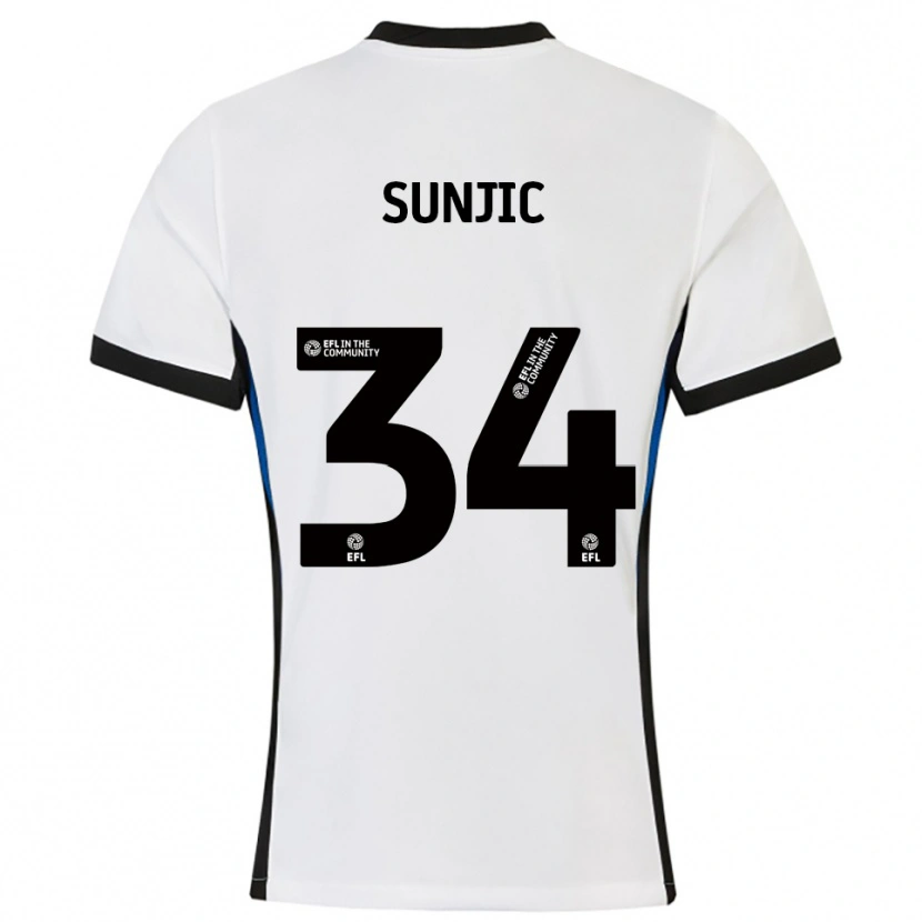 Danxen Kinder Ivan Sunjic #34 Weiß Blau Auswärtstrikot Trikot 2025/26 T-Shirt Schweiz
