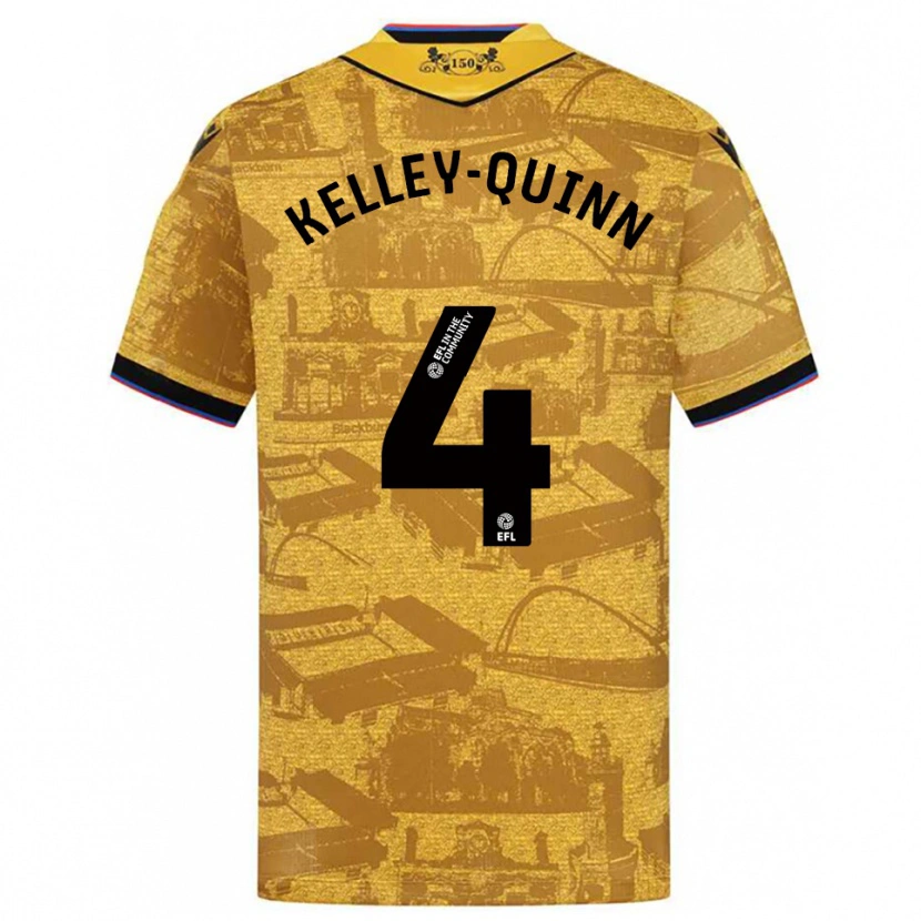 Danxen Kinder Leon Kelley-Quinn #4 Gold Schwarz Auswärtstrikot Trikot 2025/26 T-Shirt Schweiz