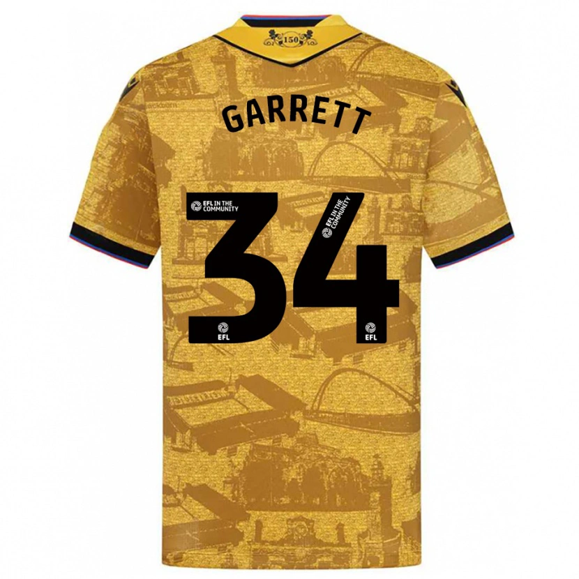 Danxen Kinder Jake Garrett #34 Gold Schwarz Auswärtstrikot Trikot 2025/26 T-Shirt Schweiz