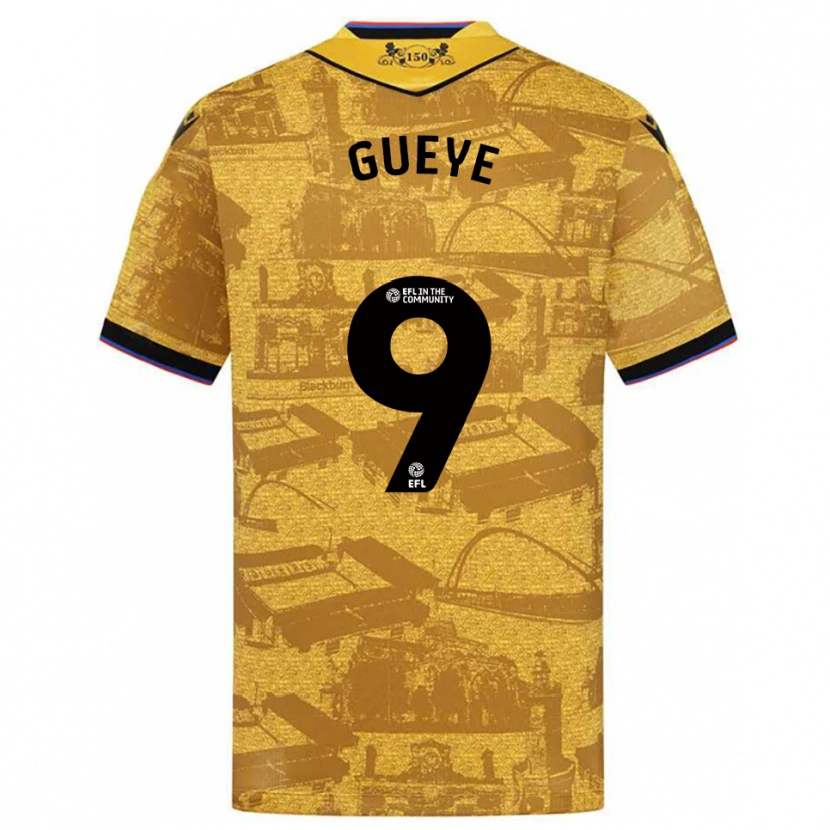 Danxen Kinder Makhtar Gueye #9 Gold Schwarz Auswärtstrikot Trikot 2025/26 T-Shirt Schweiz