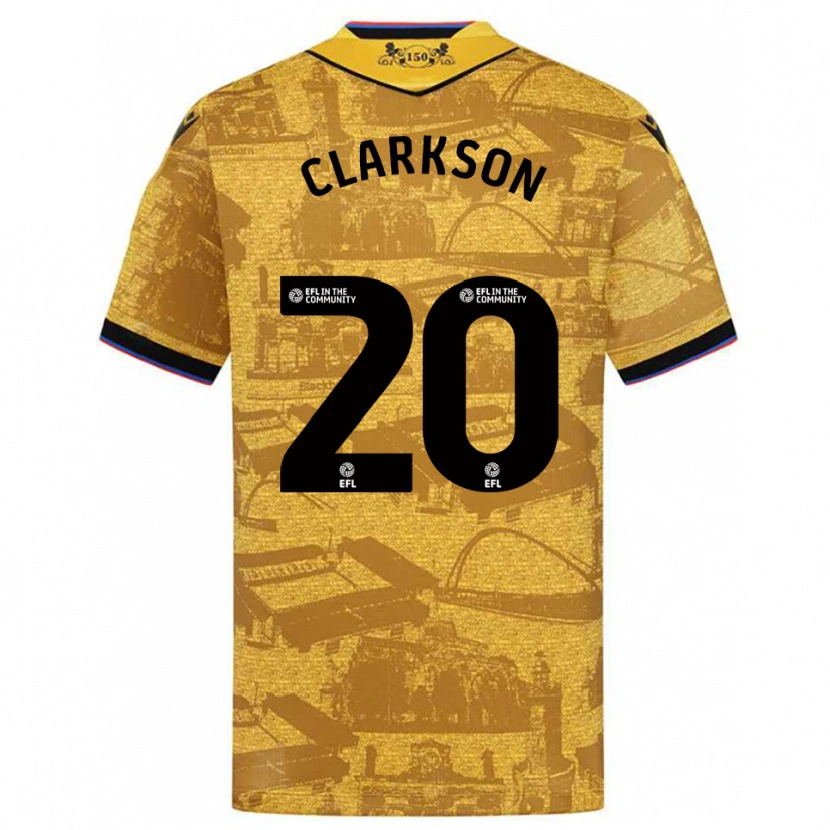 Danxen Kinder Eve Clarkson #20 Gold Schwarz Auswärtstrikot Trikot 2025/26 T-Shirt Schweiz