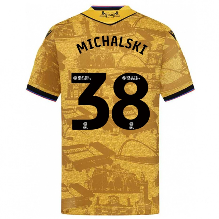 Danxen Kinder Nicholas Michalski #38 Gold Schwarz Auswärtstrikot Trikot 2025/26 T-Shirt Schweiz