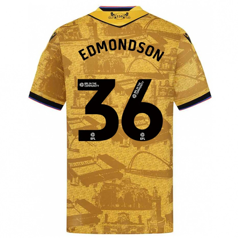Danxen Kinder James Edmondson #36 Gold Schwarz Auswärtstrikot Trikot 2025/26 T-Shirt Schweiz