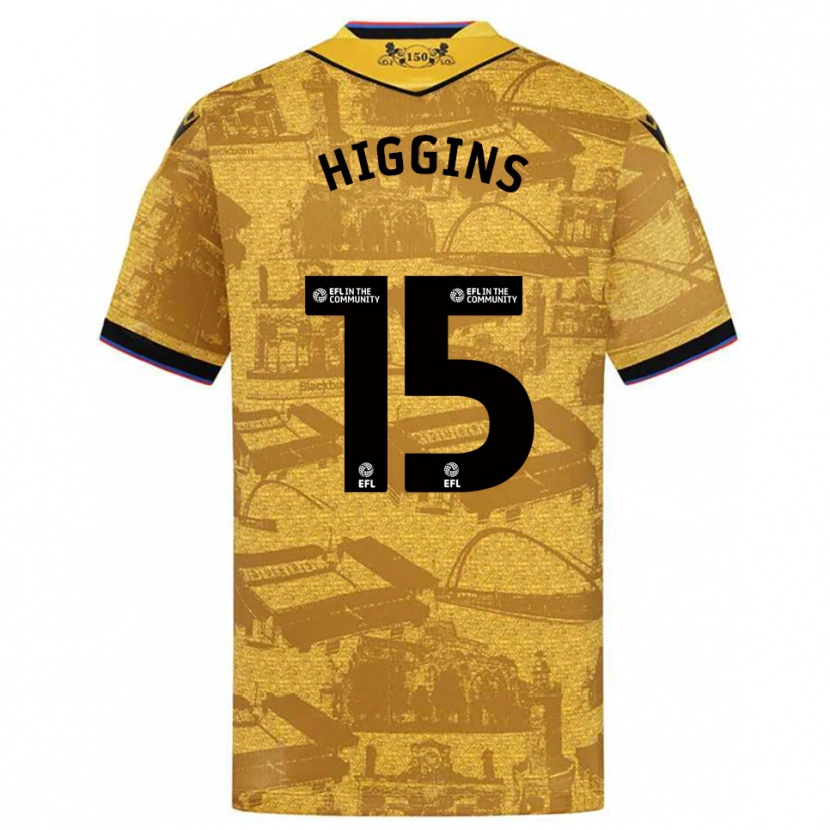 Danxen Kinder Harvey Higgins #15 Gold Schwarz Auswärtstrikot Trikot 2025/26 T-Shirt Schweiz