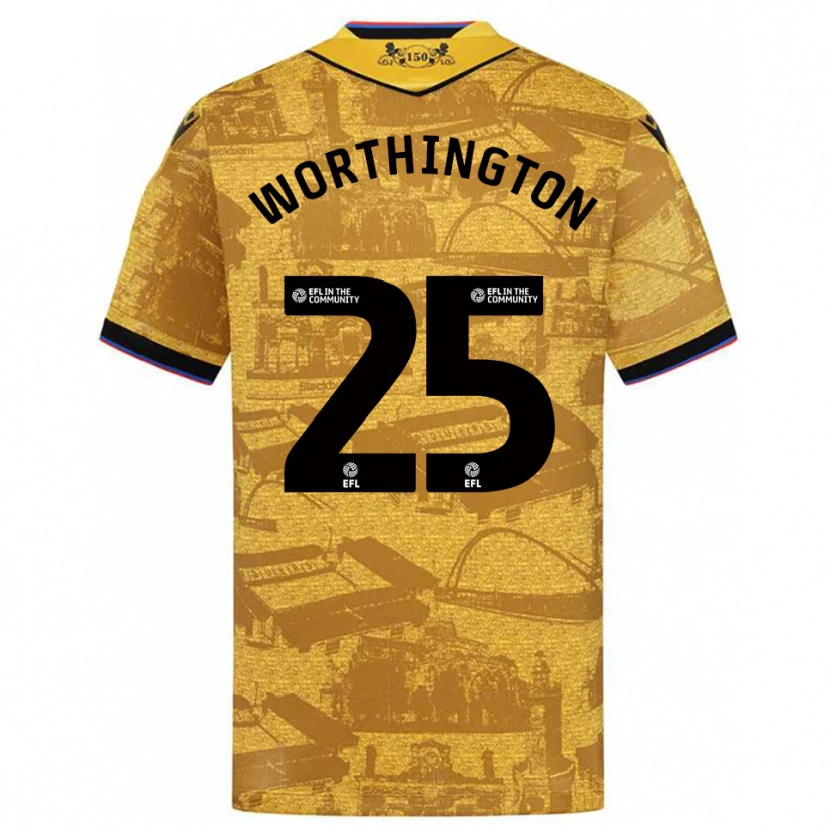 Danxen Kinder Nicola Worthington #25 Gold Schwarz Auswärtstrikot Trikot 2025/26 T-Shirt Schweiz