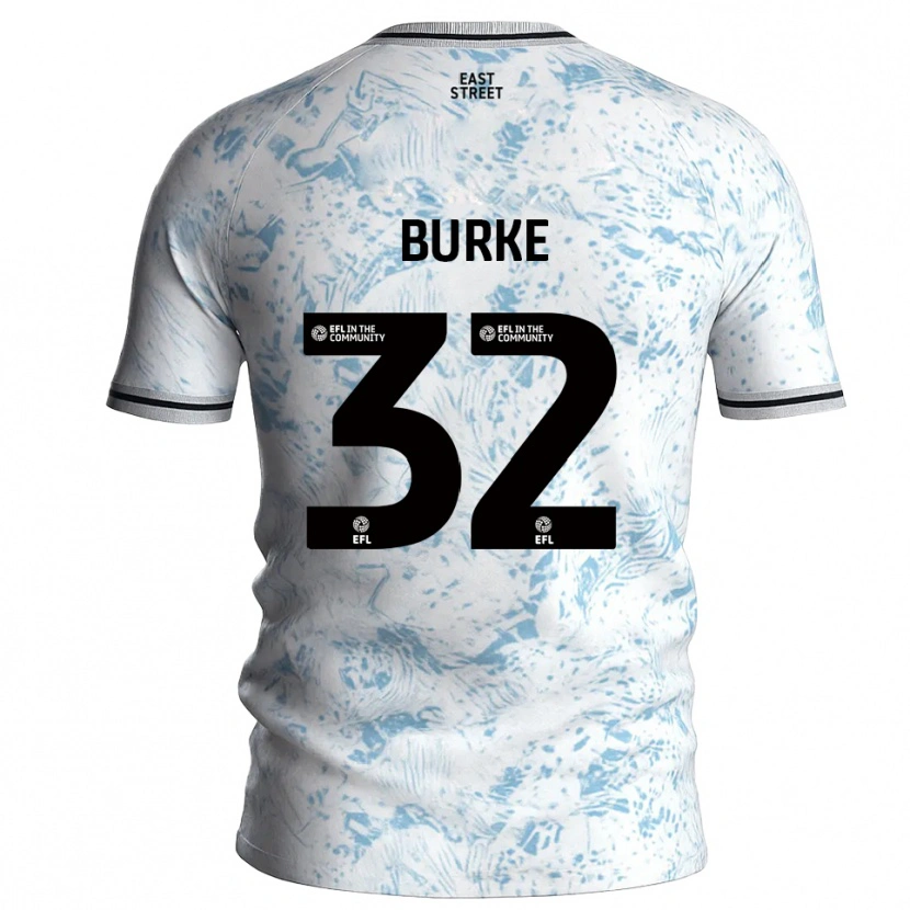 Danxen Kinder Reece Burke #32 Weiß Himmelblau Auswärtstrikot Trikot 2025/26 T-Shirt Schweiz