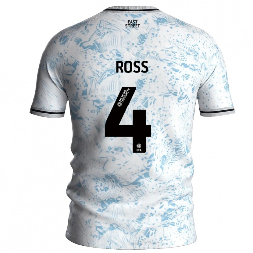 Danxen Kinder Mia Ross #4 Weiß Himmelblau Auswärtstrikot Trikot 2025/26 T-Shirt Schweiz