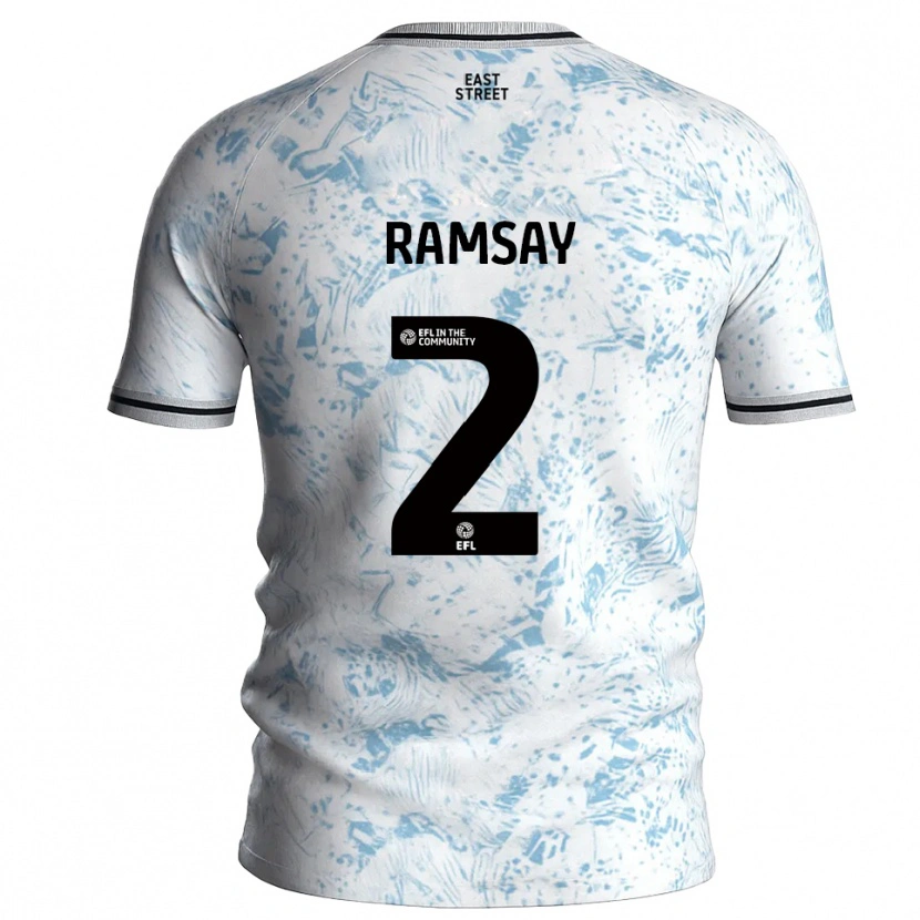 Danxen Kinder Kayne Ramsay #2 Weiß Himmelblau Auswärtstrikot Trikot 2025/26 T-Shirt Schweiz