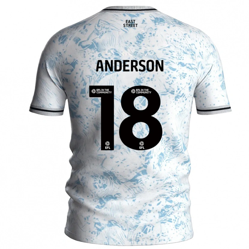 Danxen Kinder Karoy Anderson #18 Weiß Himmelblau Auswärtstrikot Trikot 2025/26 T-Shirt Schweiz
