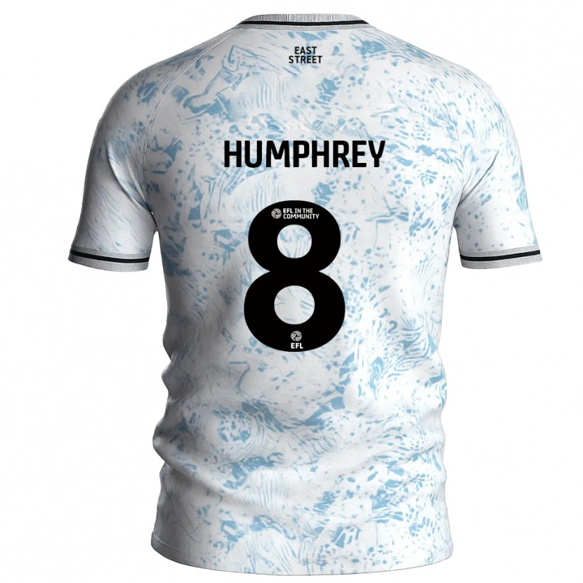 Danxen Kinder Carla Humphrey #8 Weiß Himmelblau Auswärtstrikot Trikot 2025/26 T-Shirt Schweiz