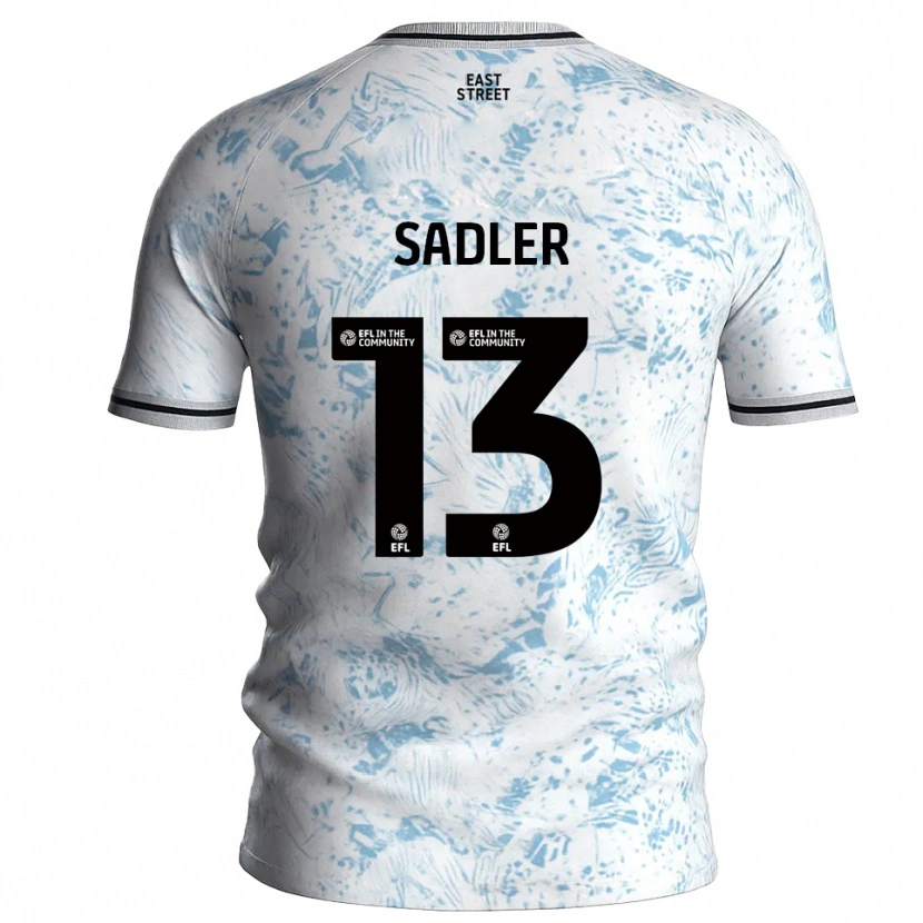 Danxen Kinder Jude Sadler #13 Weiß Himmelblau Auswärtstrikot Trikot 2025/26 T-Shirt Schweiz