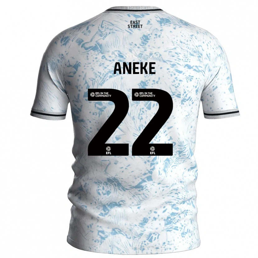 Danxen Kinder Chuks Aneke #22 Weiß Himmelblau Auswärtstrikot Trikot 2025/26 T-Shirt Schweiz