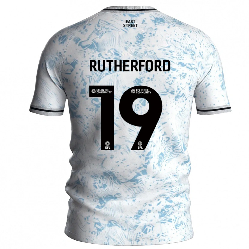Danxen Kinder Ella Rutherford #19 Weiß Himmelblau Auswärtstrikot Trikot 2025/26 T-Shirt Schweiz