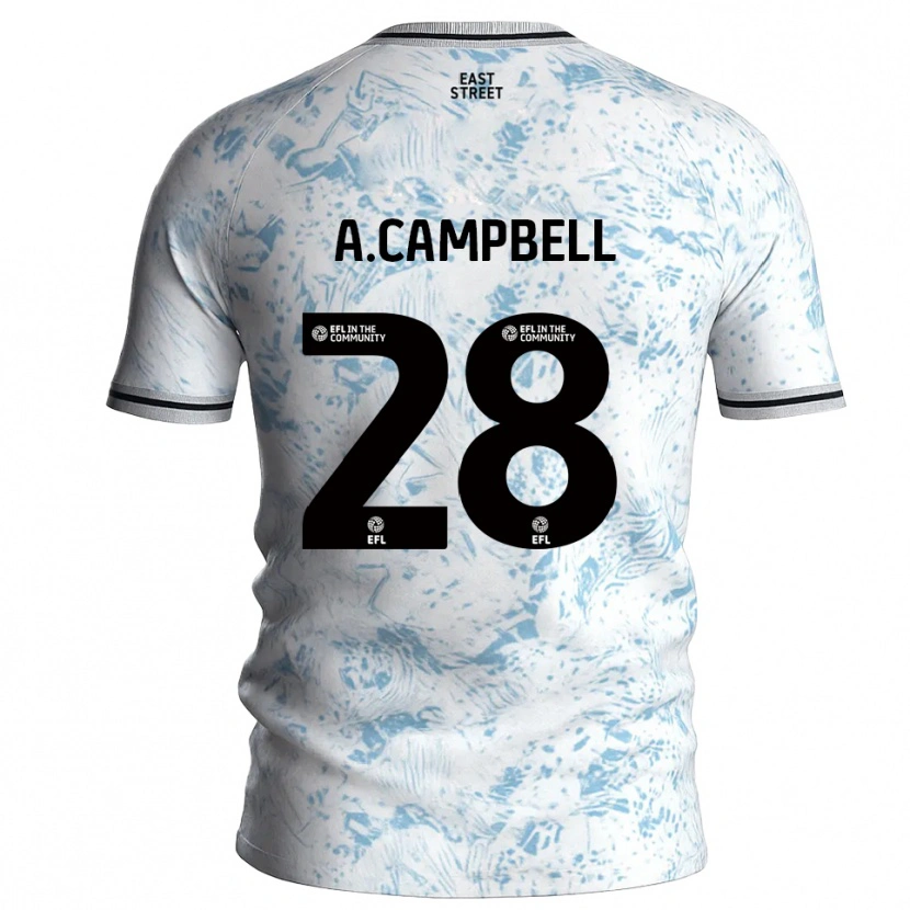 Danxen Kinder Allan Campbell #28 Weiß Himmelblau Auswärtstrikot Trikot 2025/26 T-Shirt Schweiz