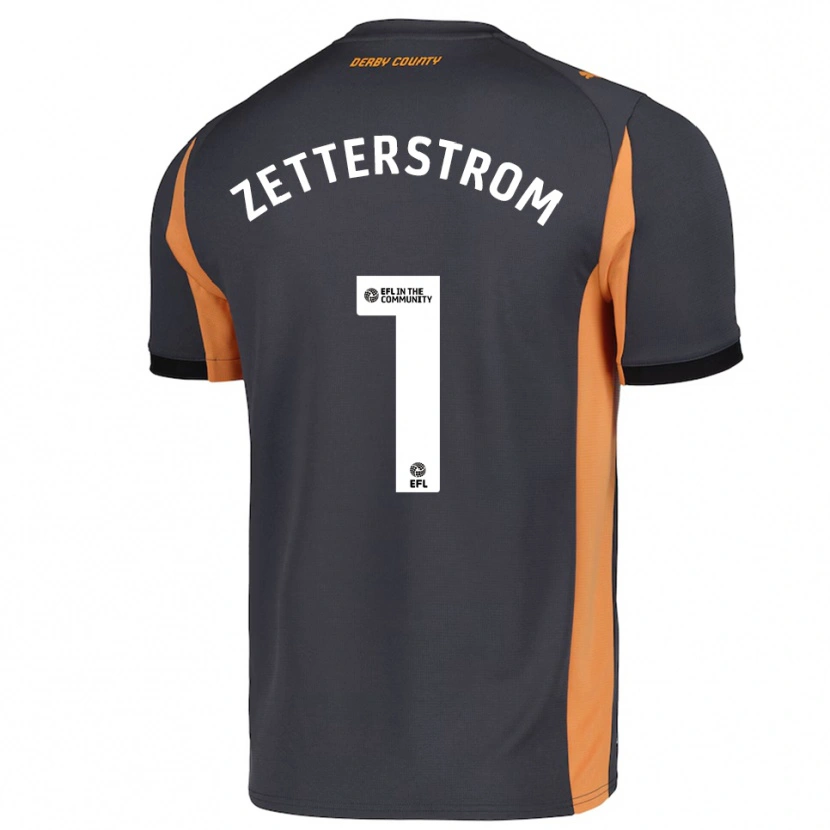 Danxen Kinder Jacob Widell Zetterström #1 Grau Orange Schwarz Auswärtstrikot Trikot 2025/26 T-Shirt Schweiz