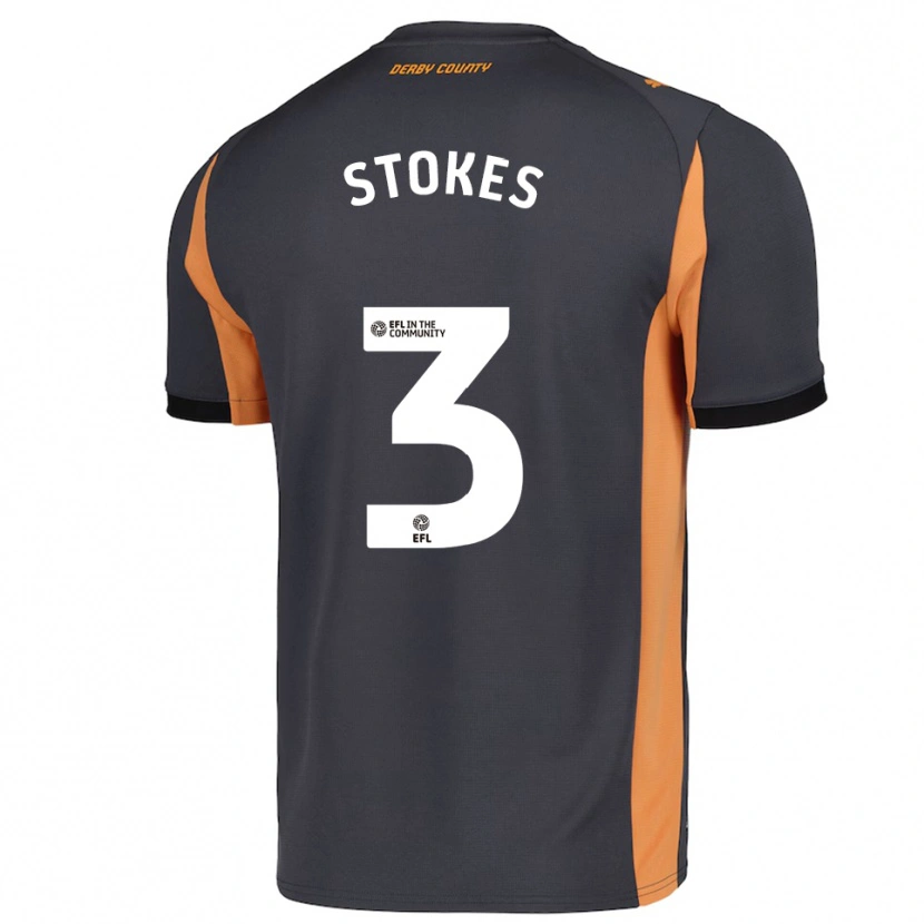 Danxen Kinder George Stokes #3 Grau Orange Schwarz Auswärtstrikot Trikot 2025/26 T-Shirt Schweiz