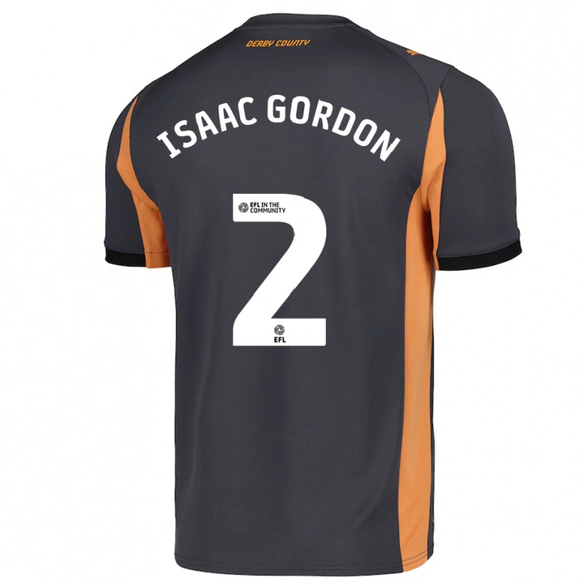Danxen Kinder Isaac Gordon #2 Grau Orange Schwarz Auswärtstrikot Trikot 2025/26 T-Shirt Schweiz