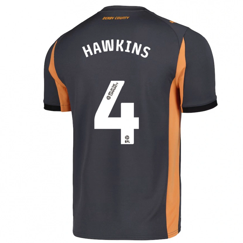 Danxen Kinder Harry Hawkins #4 Grau Orange Schwarz Auswärtstrikot Trikot 2025/26 T-Shirt Schweiz