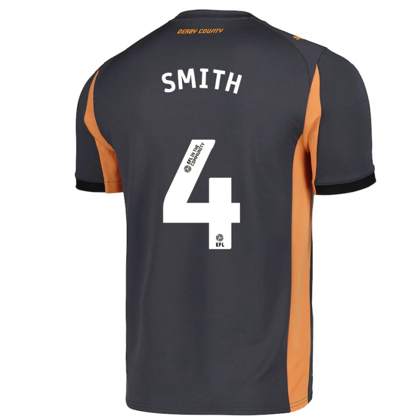 Danxen Kinder Charlie Smith #4 Grau Orange Schwarz Auswärtstrikot Trikot 2025/26 T-Shirt Schweiz