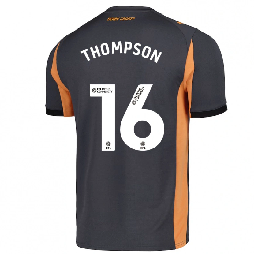 Danxen Kinder Liam Thompson #16 Grau Orange Schwarz Auswärtstrikot Trikot 2025/26 T-Shirt Schweiz