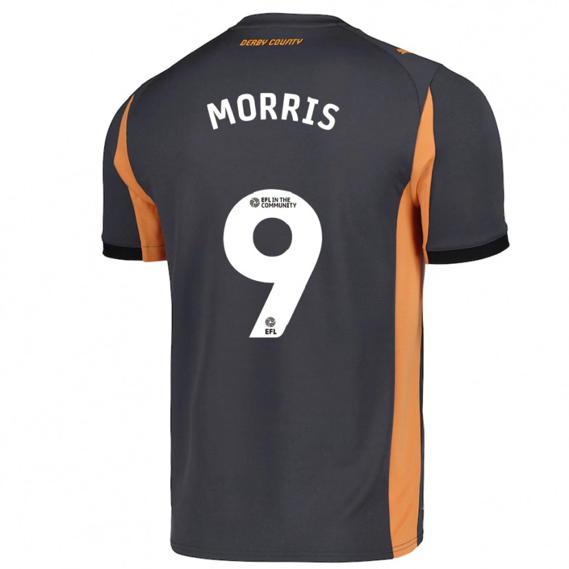 Danxen Kinder Carlton Morris #9 Grau Orange Schwarz Auswärtstrikot Trikot 2025/26 T-Shirt Schweiz