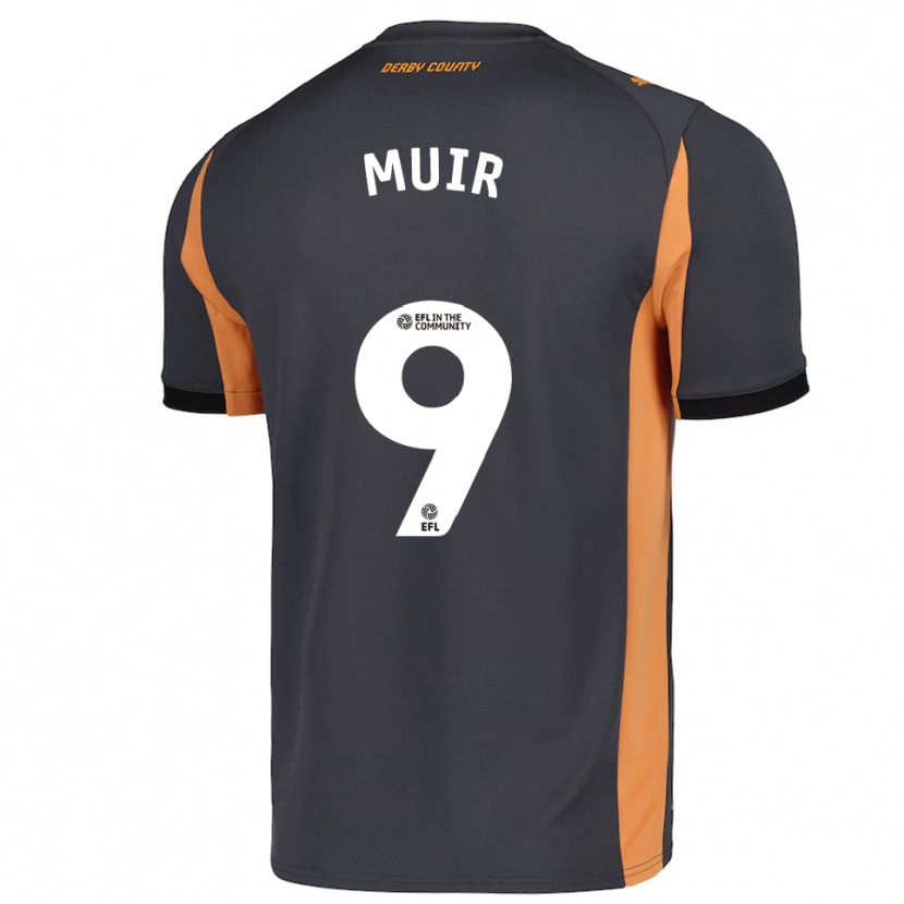 Danxen Kinder Chene Muir #9 Grau Orange Schwarz Auswärtstrikot Trikot 2025/26 T-Shirt Schweiz