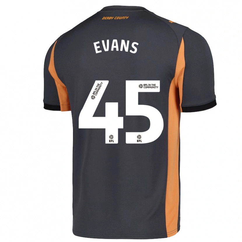 Danxen Kinder Harry Evans #45 Grau Orange Schwarz Auswärtstrikot Trikot 2025/26 T-Shirt Schweiz