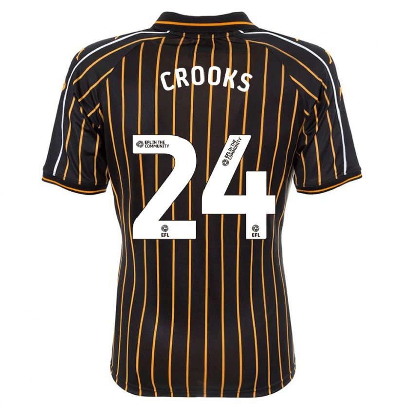 Danxen Kinder Matt Crooks #24 Weiß Schwarz Auswärtstrikot Trikot 2025/26 T-Shirt Schweiz