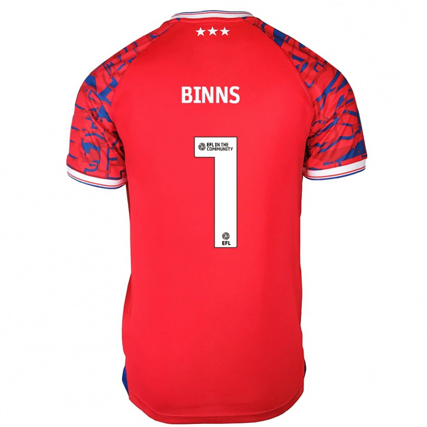 Danxen Kinder Charlie Binns #1 Rot Blau Auswärtstrikot Trikot 2025/26 T-Shirt Schweiz