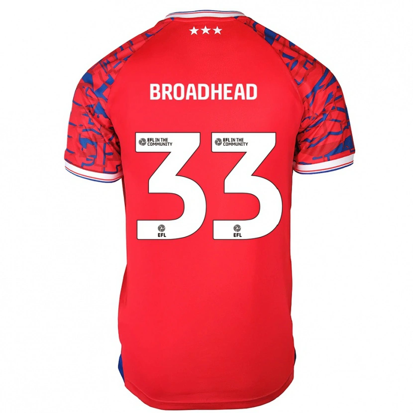 Danxen Kinder Nathan Broadhead #33 Rot Blau Auswärtstrikot Trikot 2025/26 T-Shirt Schweiz