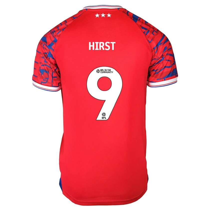 Danxen Kinder George Hirst #9 Rot Blau Auswärtstrikot Trikot 2025/26 T-Shirt Schweiz