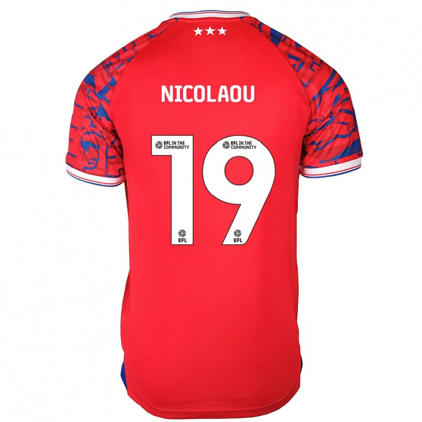 Danxen Kinder Shakil Nicolaou #19 Rot Blau Auswärtstrikot Trikot 2025/26 T-Shirt Schweiz