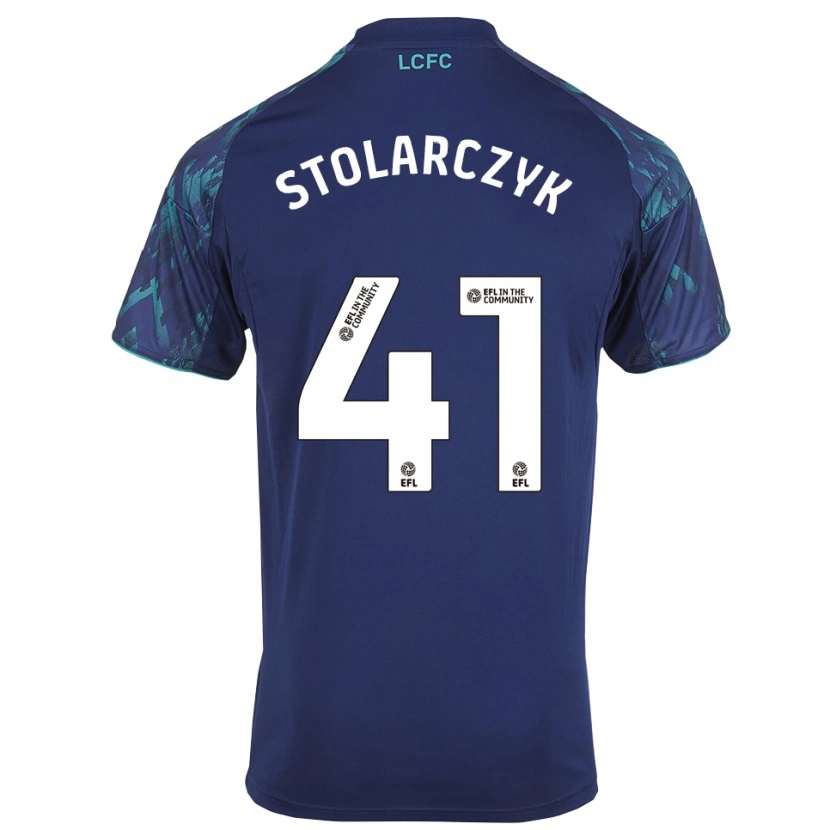 Danxen Kinder Jakub Stolarczyk #41 Marinegrün Weiß Auswärtstrikot Trikot 2025/26 T-Shirt Schweiz