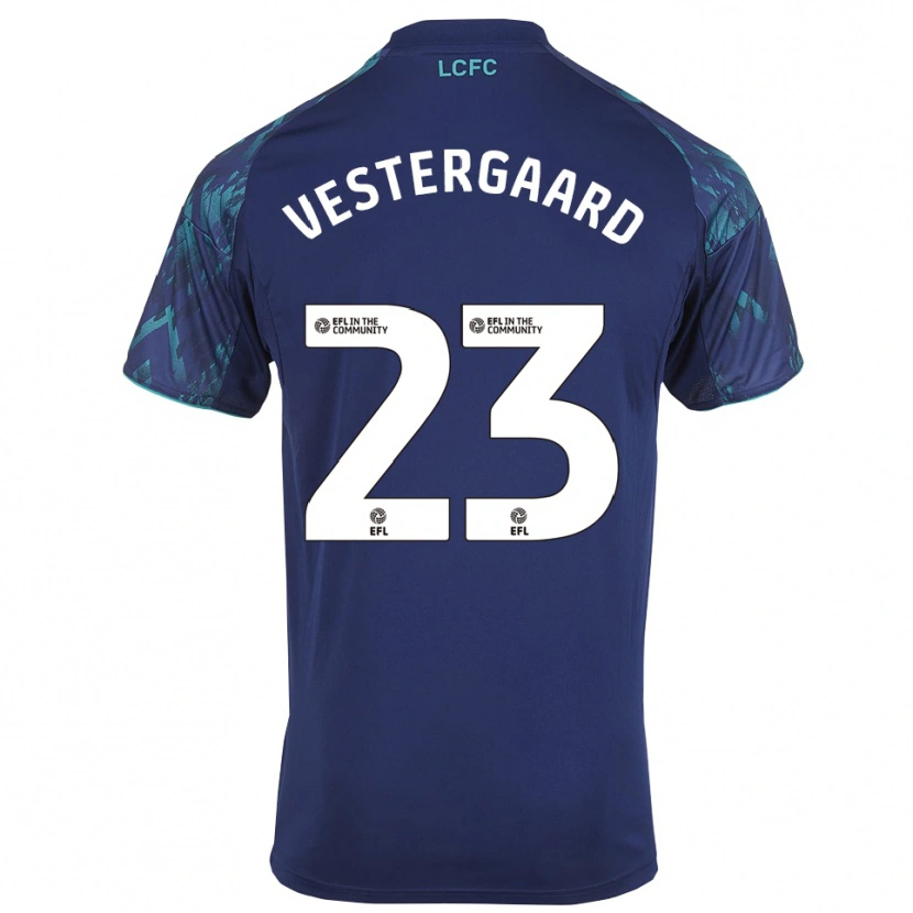 Danxen Kinder Jannik Vestergaard #23 Marinegrün Weiß Auswärtstrikot Trikot 2025/26 T-Shirt Schweiz